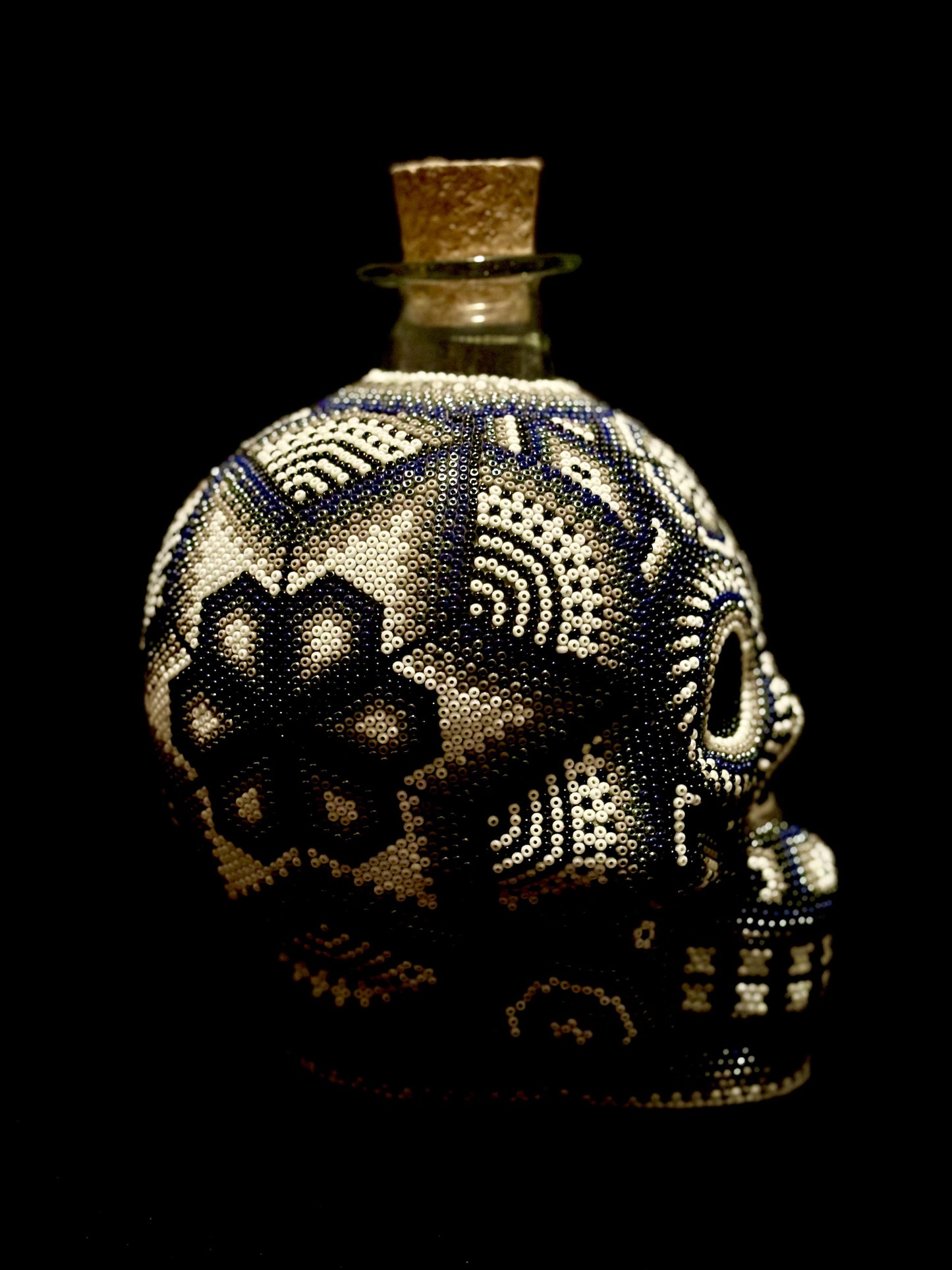 HUICHOL ART - Skull Bottle