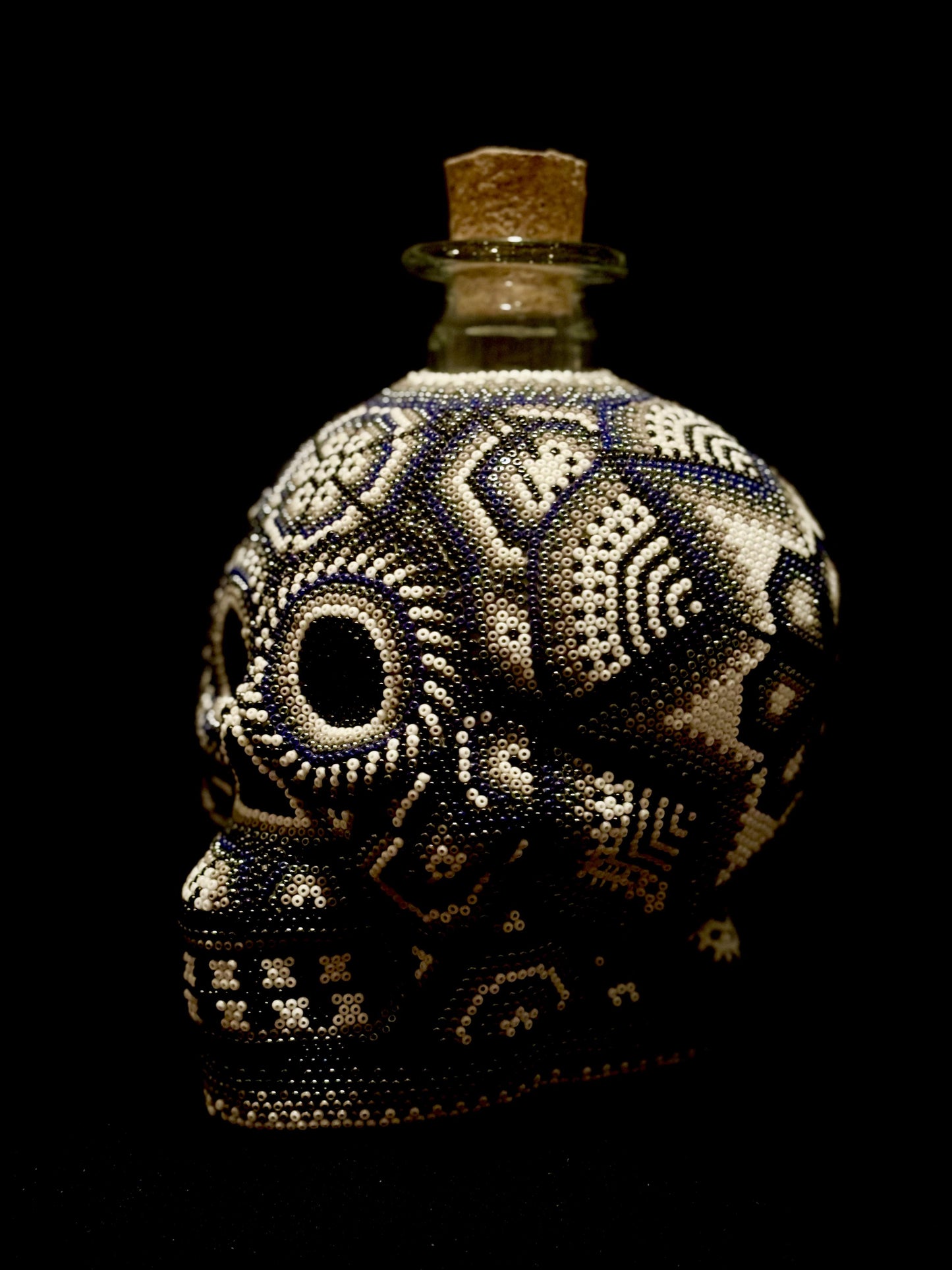 HUICHOL ART - Skull Bottle