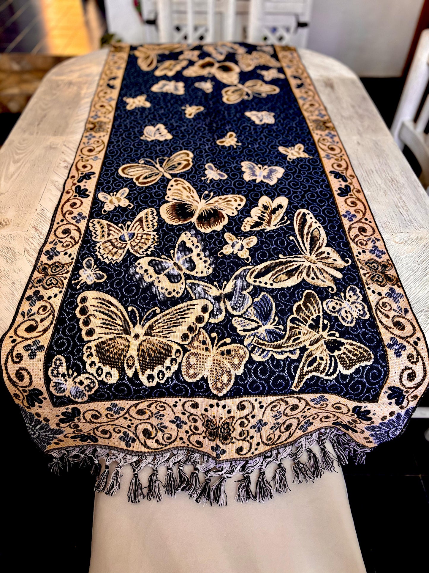 TABLE RUNNER - Butterflies - Blue