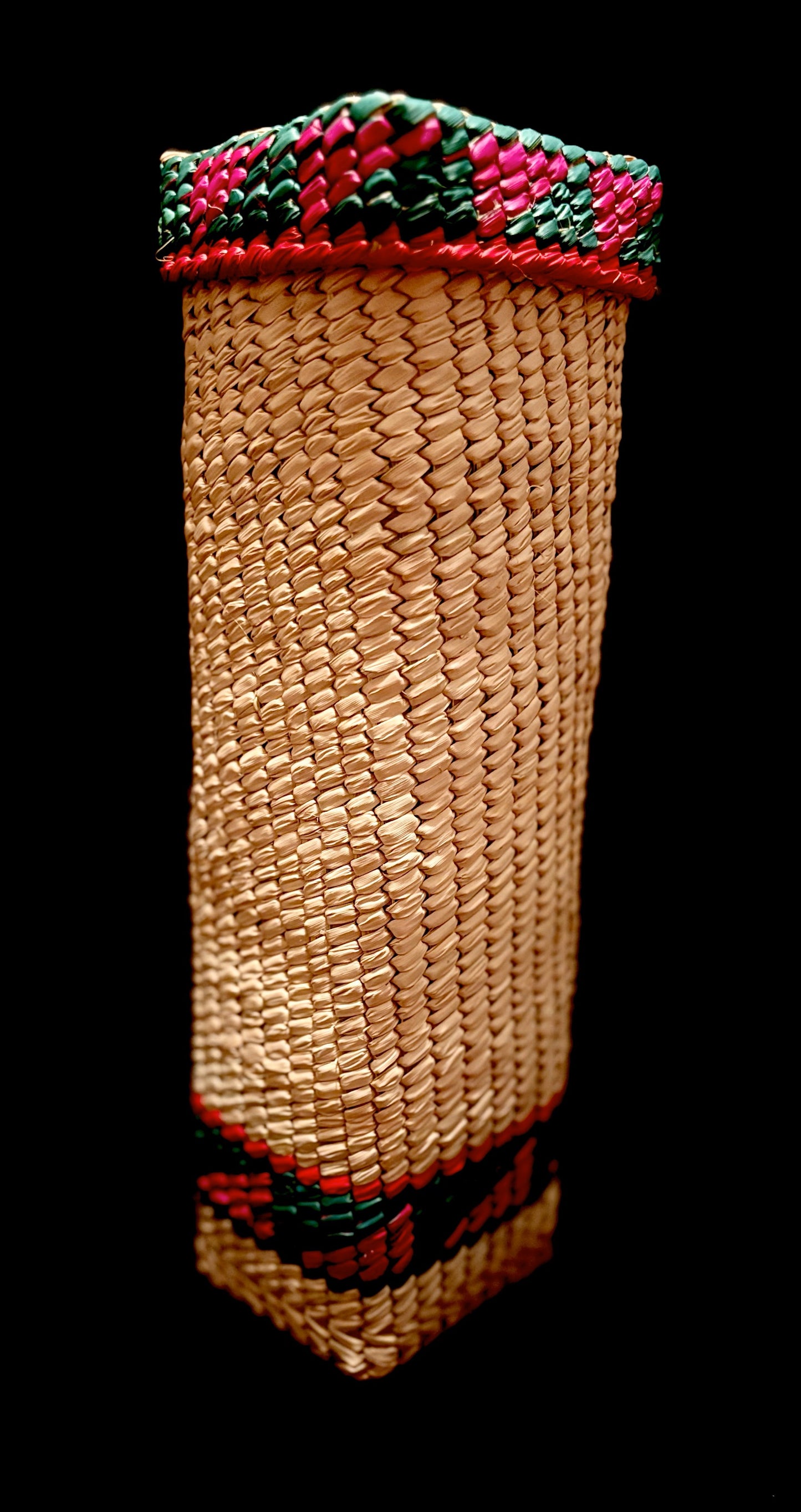 BRAIDED PALM ART - Basket with Lid