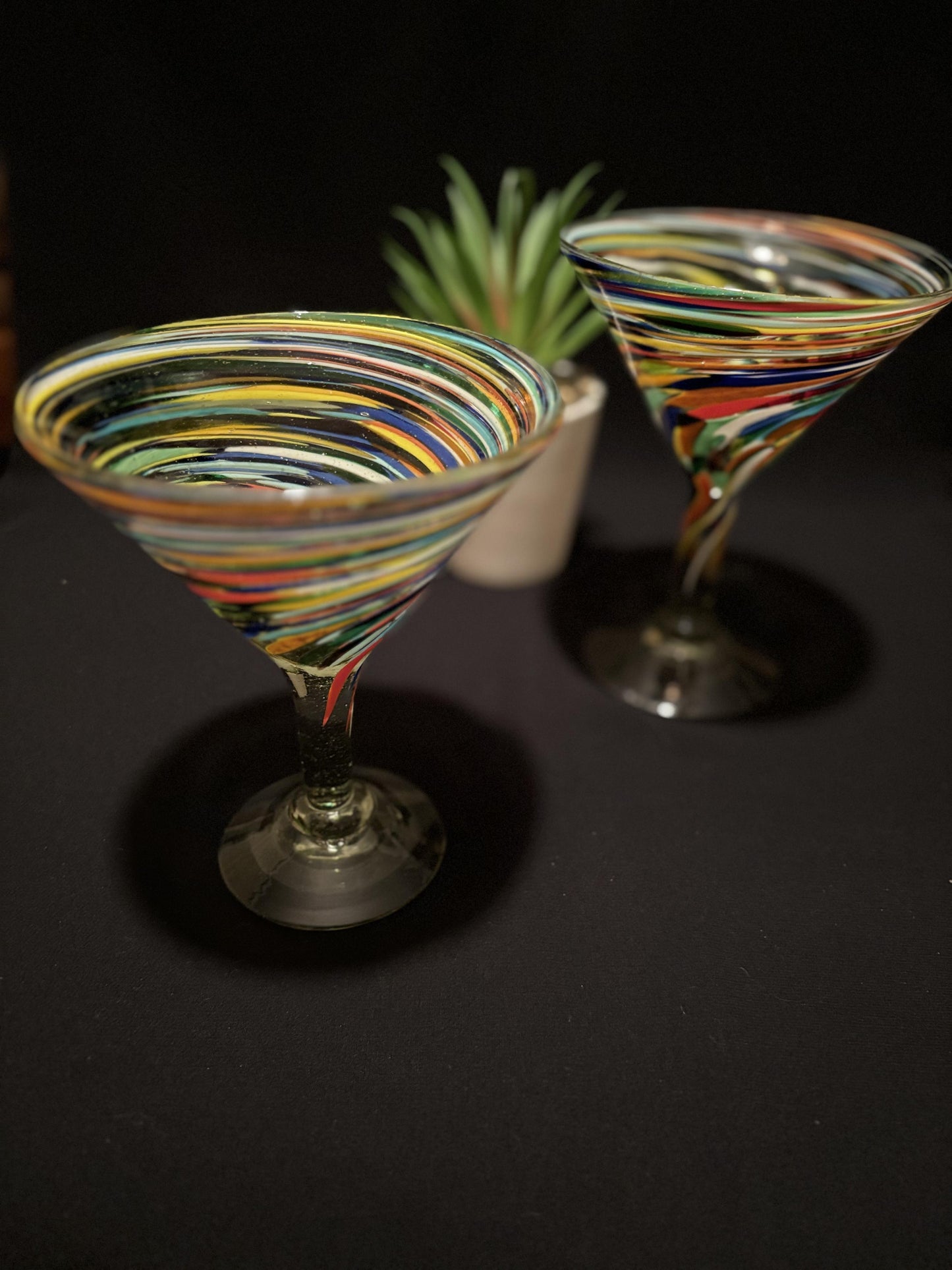 BLOWN GLASS ART - Martini Glass