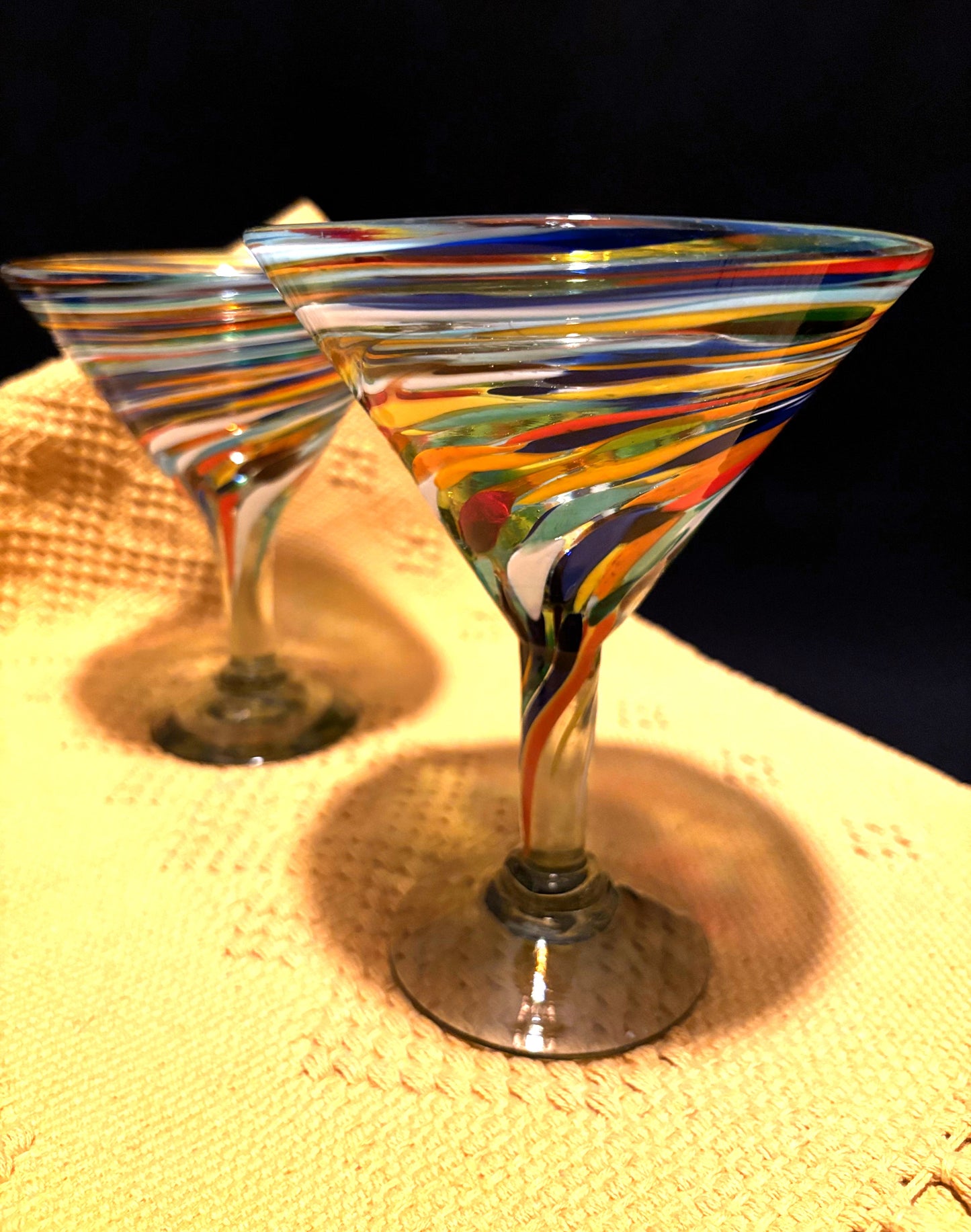 BLOWN GLASS ART - Martini Glass