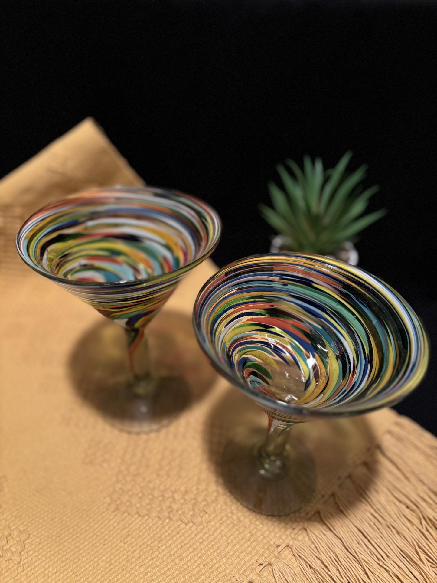 BLOWN GLASS ART - Martini Glass